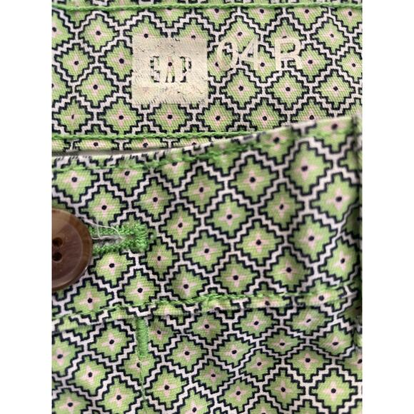 Gap Shorts Size 4R Green Summer Print Women Geometric Chino 100% Cotton Casual - Picture 3 of 9
